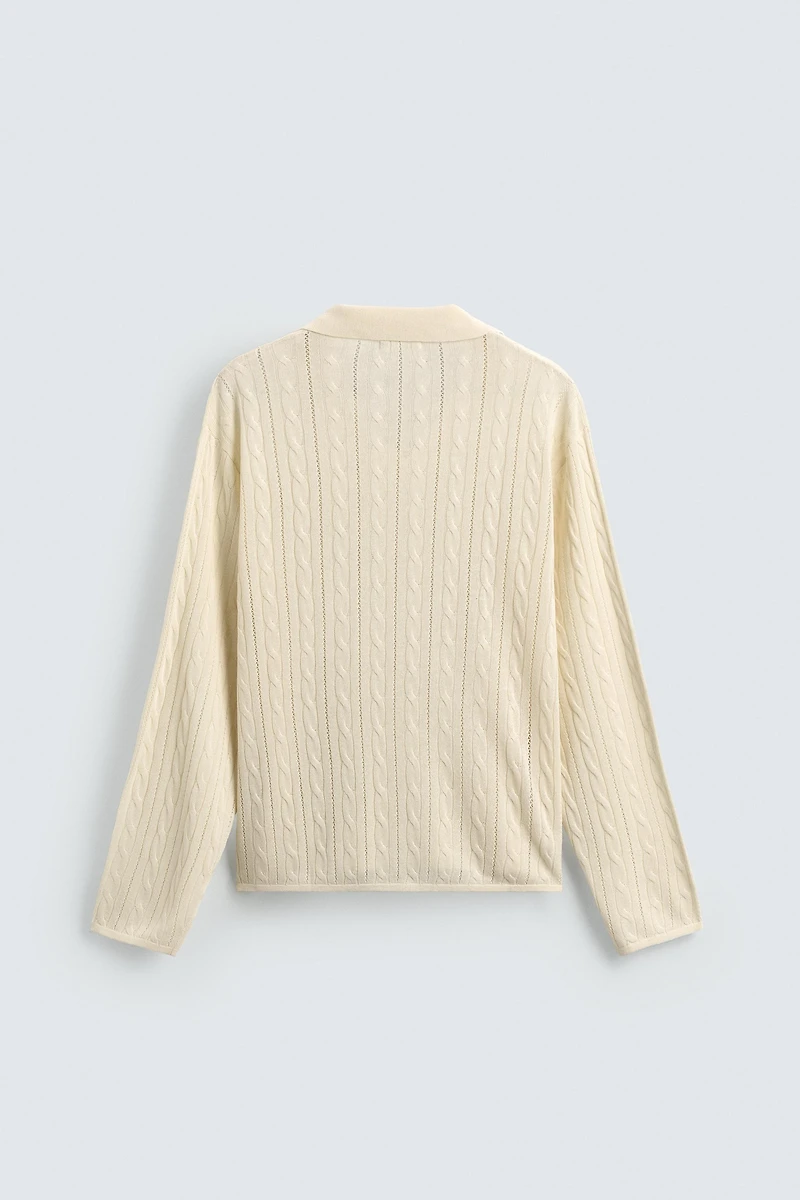 BRAIDED TEXTURED POLO