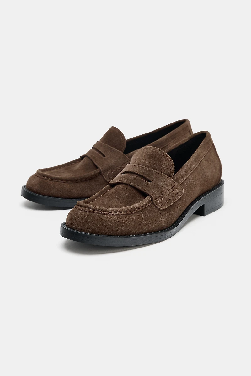 SPLIT LEATHER LOAFERS