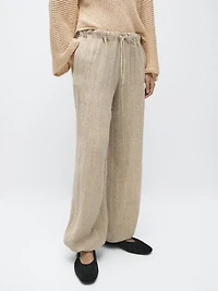 Pantalon bouffant en lin mélangé
