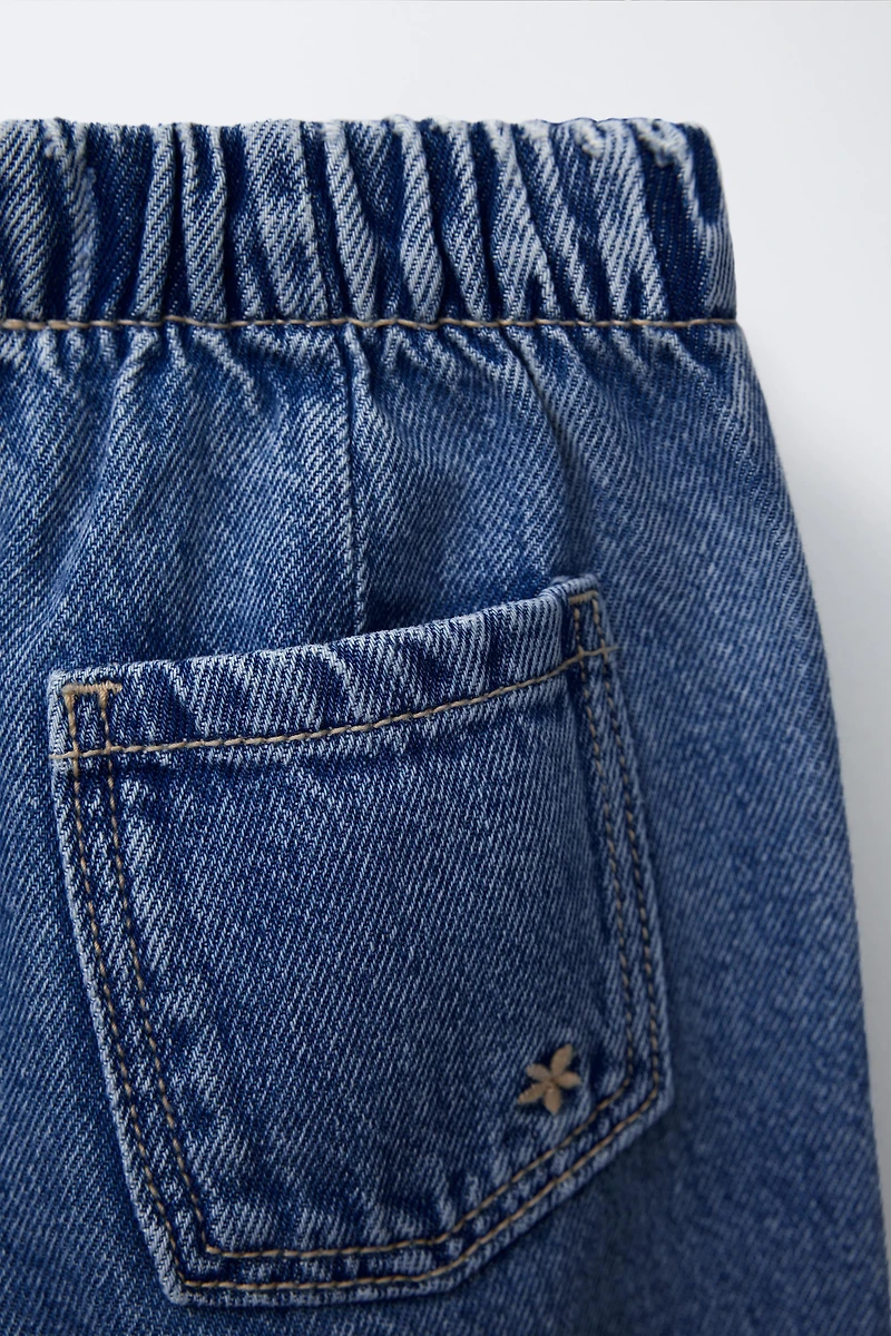 FLUID RIPPED WIDE LEG JEANS