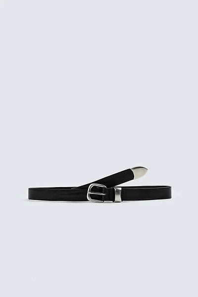 VINTAGE EFFECT LEATHER BELT