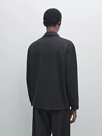 Cool wool blend zipped overshirt