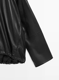 Oversize nappa leather jacket