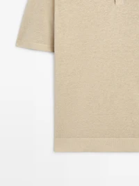 Linen knit polo sweater