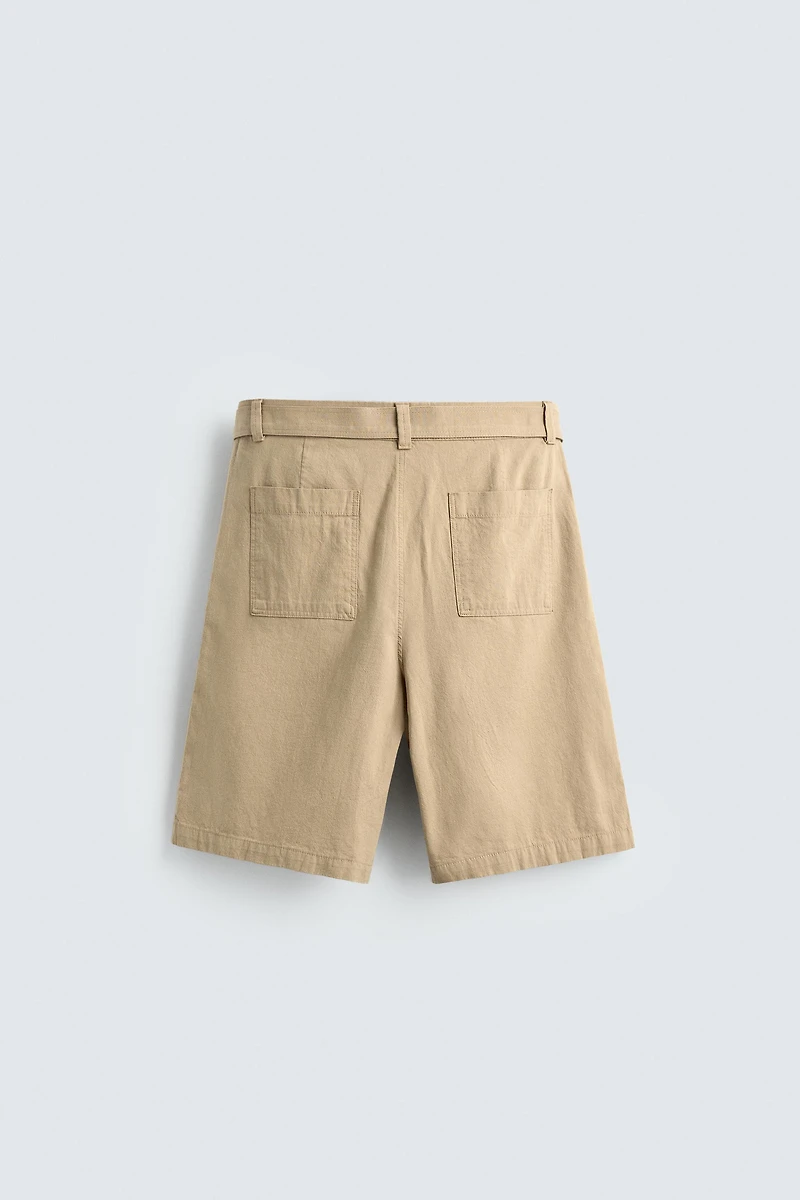 BELTED RELAXED FIT SHORTS