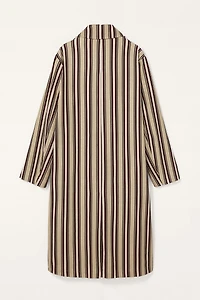 LIMITED EDITION STRIPED COTTON - LINEN TRENCH COAT