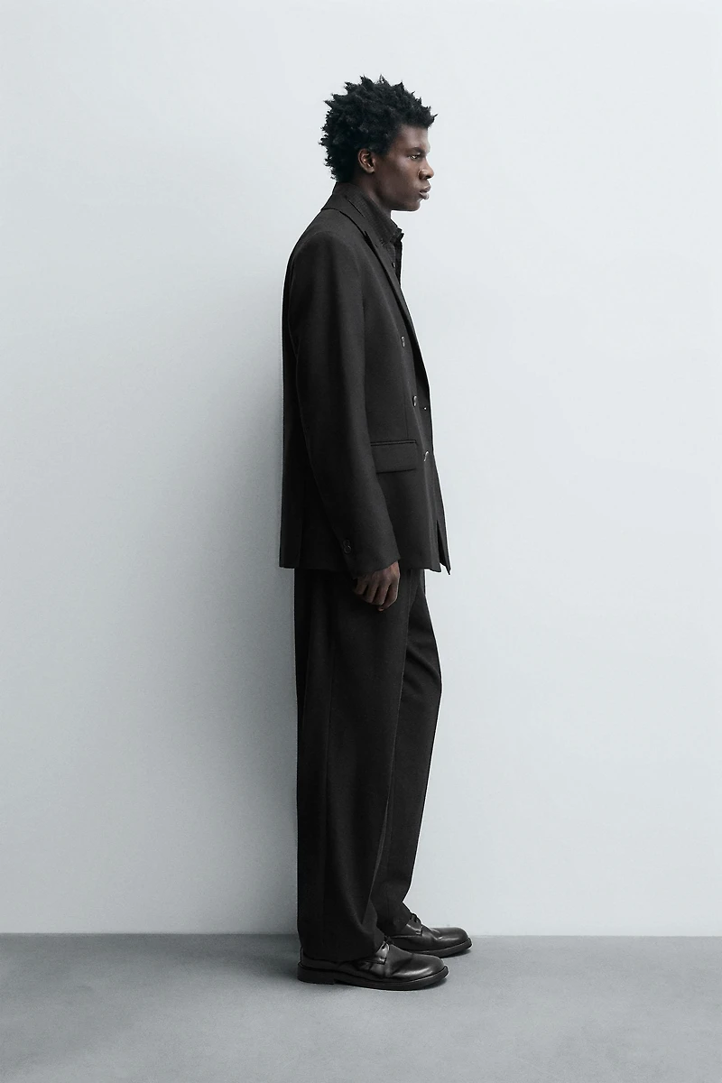 LIMITED EDITION WOOL BLEND DOUBLE BREASTED SUIT BLAZER