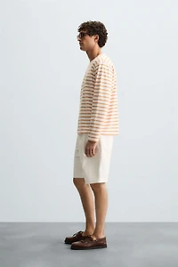 RELAXED FIT PLEATED BERMUDA SHORTS