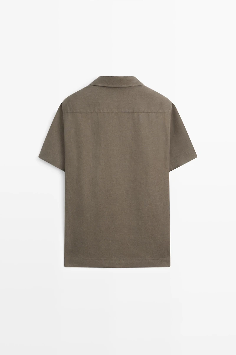 100% linen regular fit polo shirt