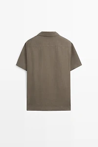 100% linen regular fit polo shirt