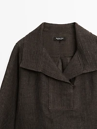 Blouse avec plastron 100 % lin