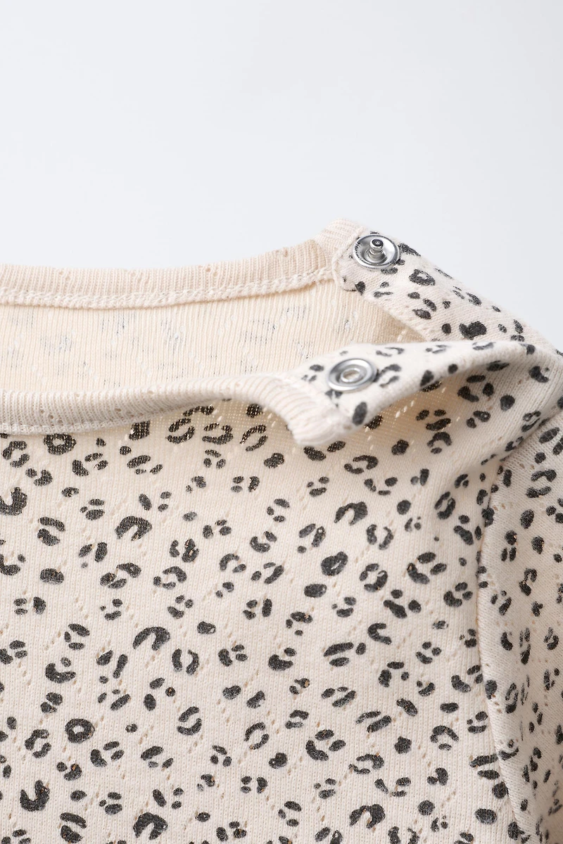 ENSEMBLE T-SHIRT ET LEGGING POINTELLE ANIMAL PRINT