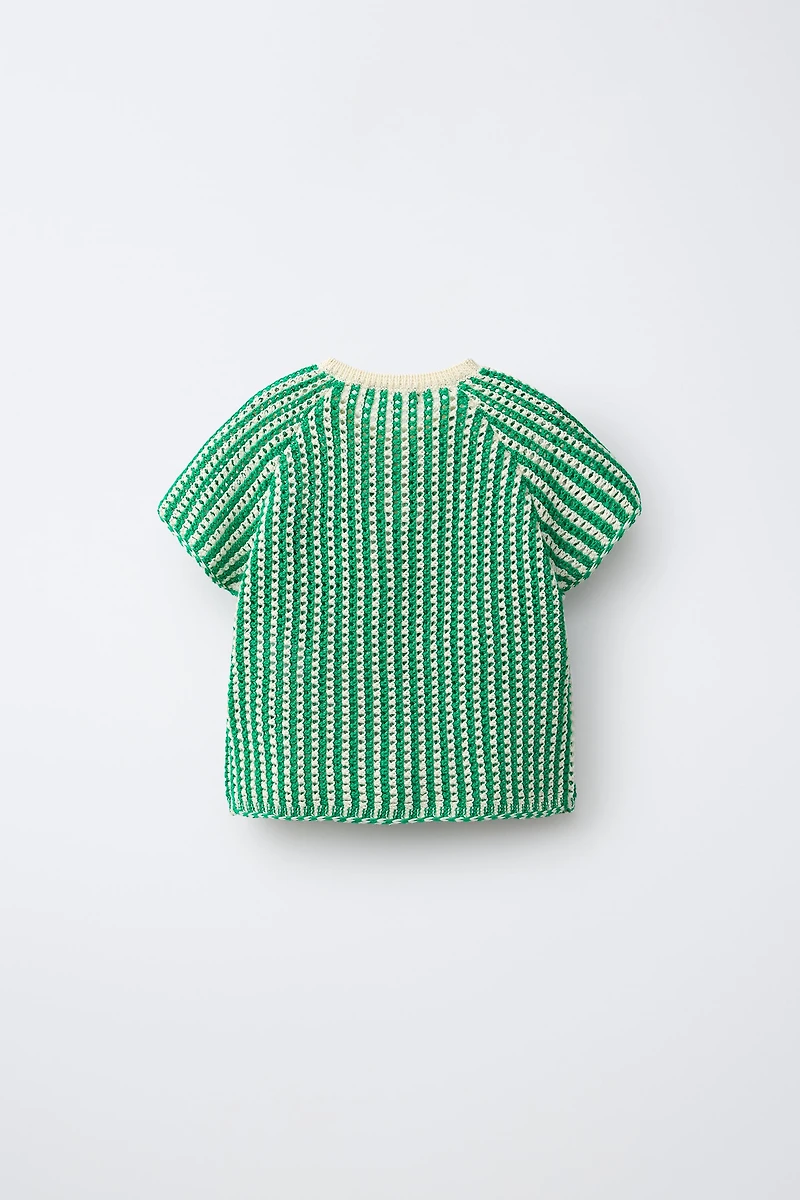 T-SHIRT EN MAILLE À RAYURES