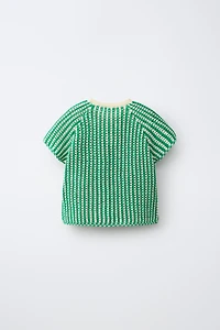 T-SHIRT EN MAILLE À RAYURES