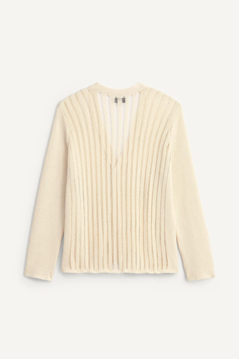OPENWORK TEXTURED CARDIGAN