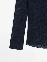 Pull en maille col bateau coton mélang