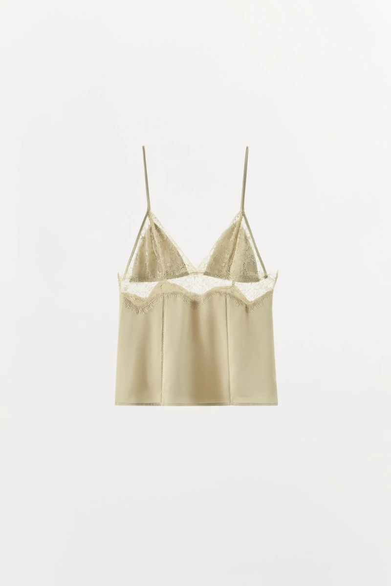 LIMITED EDITION SATIN EFFECT LACE TOP