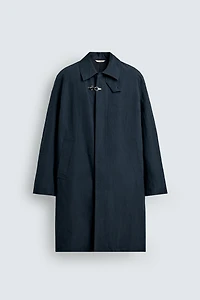 QUILTED TECHNICAL TRENCH COAT WITH FIREMAN CLASP