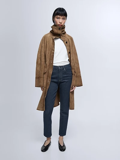 Mid-rise cropped slim fit jeans