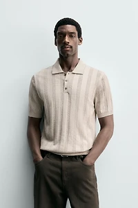 REGULAR FIT KNIT TEXTURED POLO