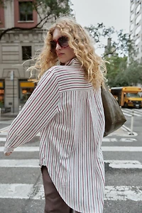 CHEMISE OVERSIZE EN POPELINE RAYÉE