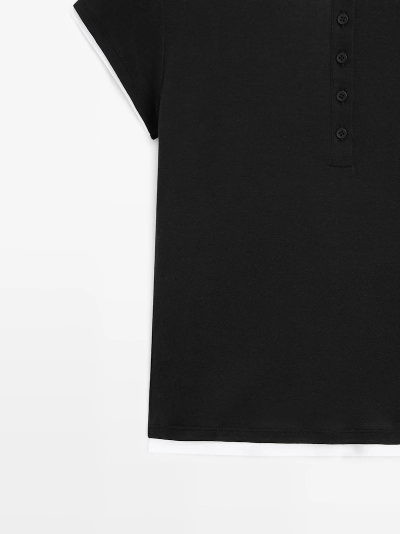 Layered Henley T-shirt