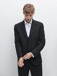 Notch lapel suit blazer