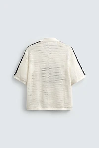 RETRO SOCCER OPEN WEAVE POLO SHIRT