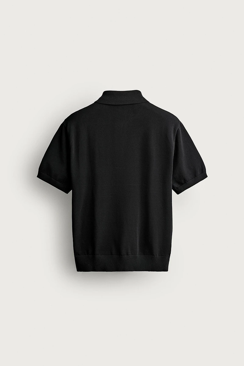 KNIT QUARTER-ZIP POLO SHIRT