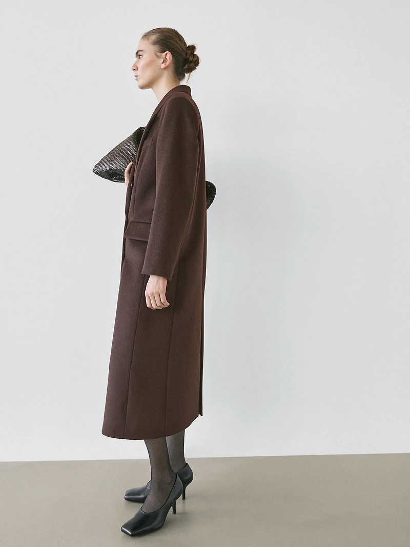 100% wool double-breasted coat - STUDIO