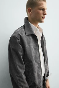 BLOUSON EN CUIR CROÛTE