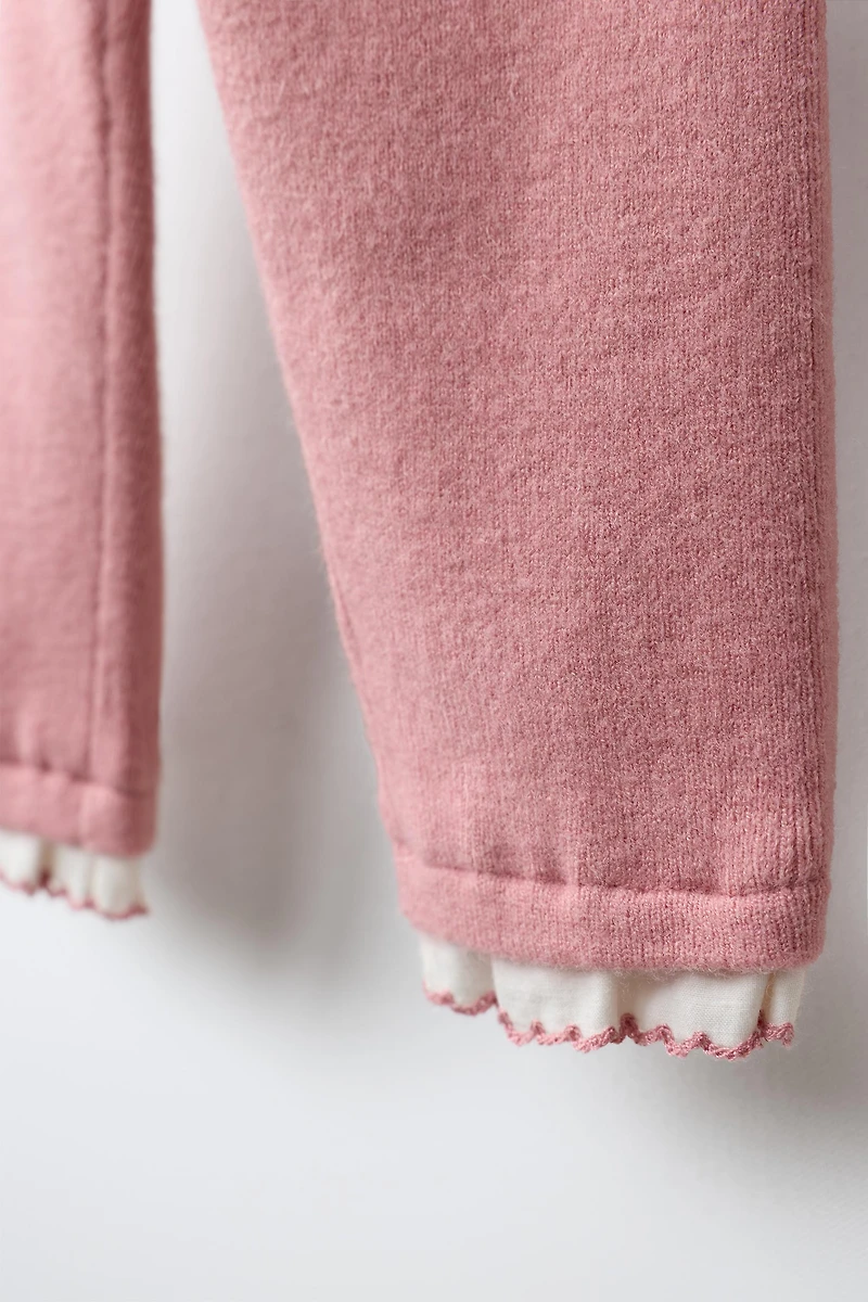 RUFFLED KNIT LEGGINGS