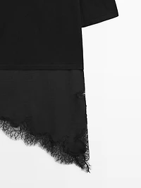 Dress with contrast lace detail