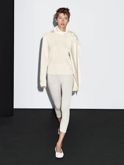 100% cashmere scarf neck sweater