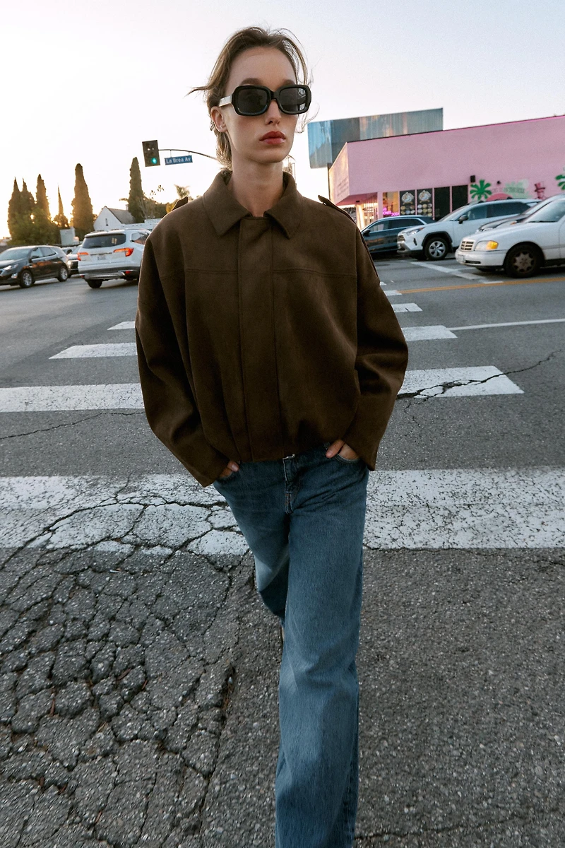 VESTE BOMBER EFFET DAIM