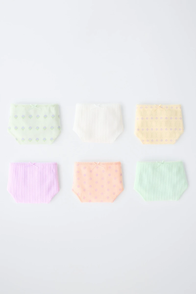 6-14 ANS/ LOT DE SIX CULOTTES À FLEURS