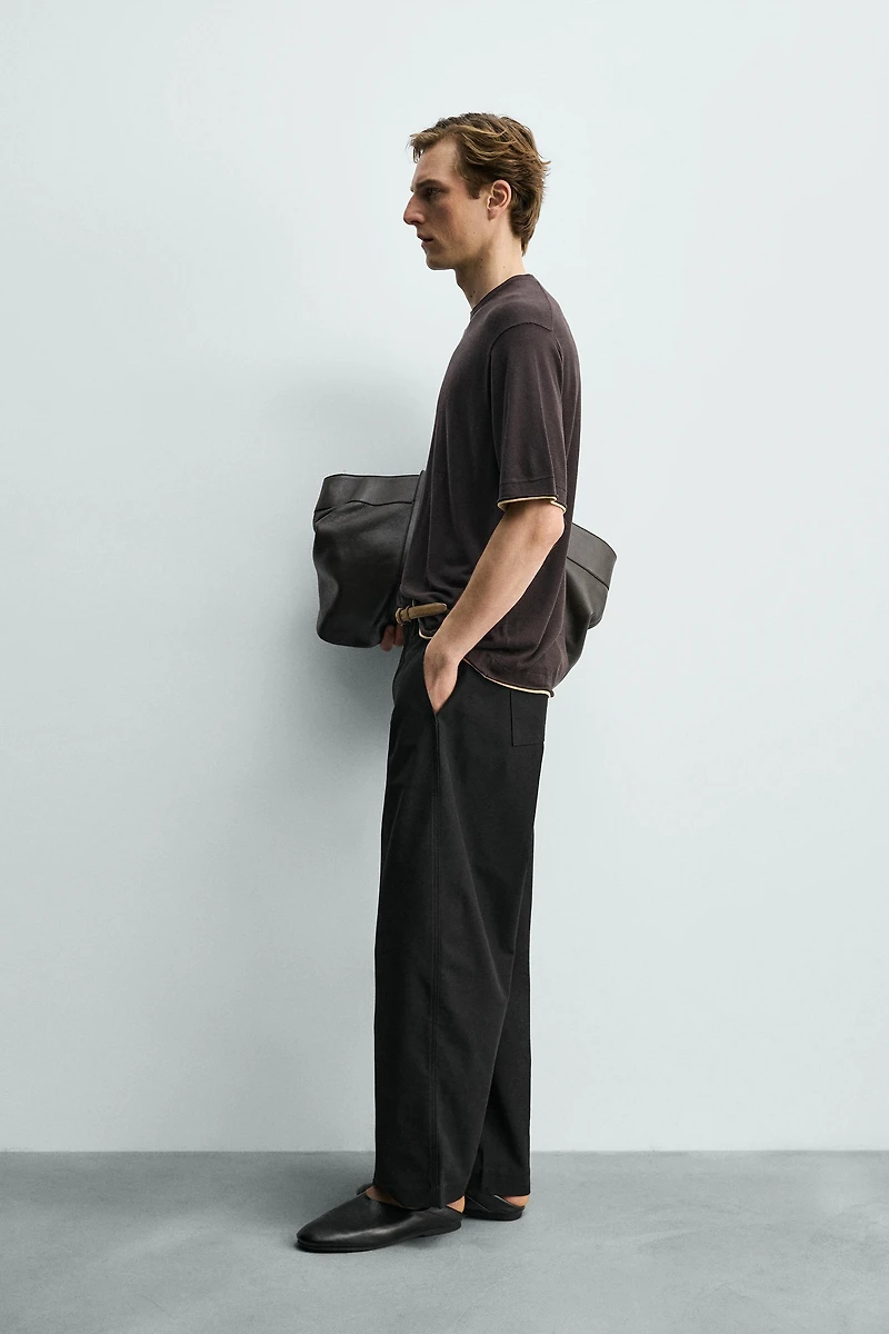 CONTRAST TRIM KNIT T-SHIRT