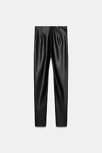 FAUX LEATHER HIGH-WAISTED LEGGINGS