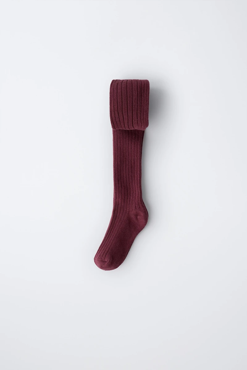 PLAIN RIBBED TIGHTS