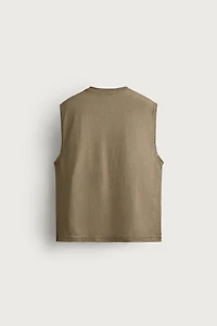 RELAXED FIT COTTON-LINEN TANK TOP