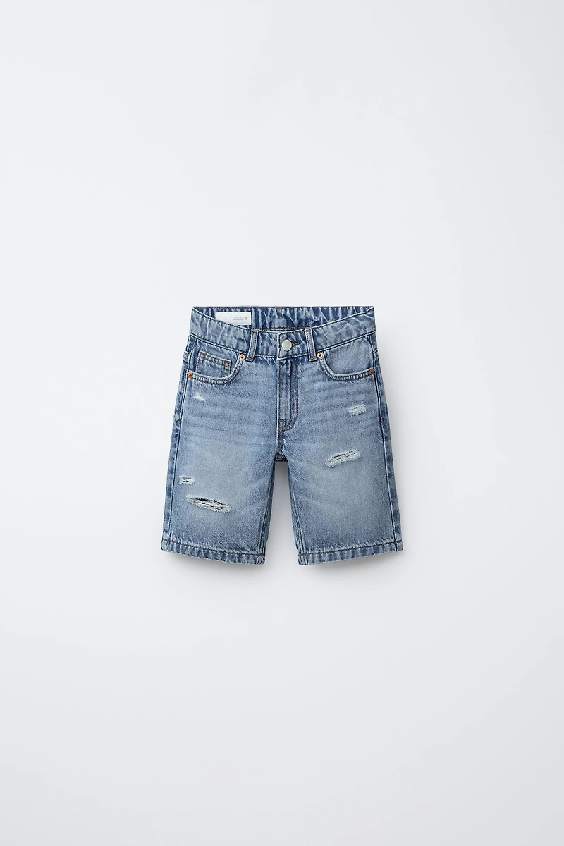 RIPPED DENIM SHORTS