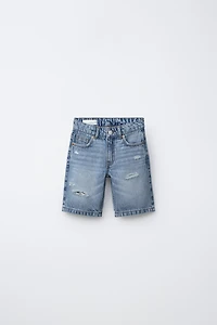 RIPPED DENIM SHORTS