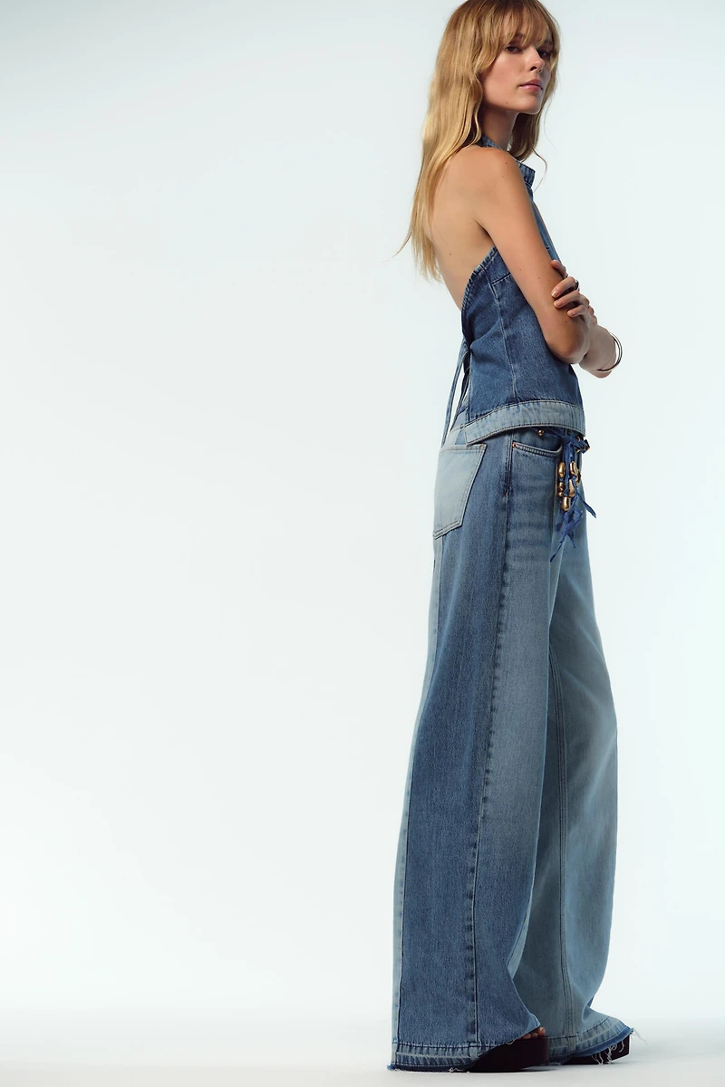 Z1975 WIDE LEG HIGH RISE COMBINED JEANS