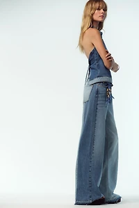 Z1975 WIDE LEG HIGH RISE COMBINED JEANS