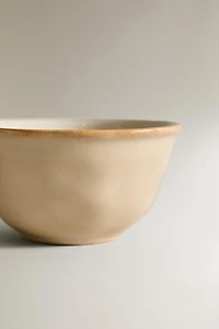 STONEWARE BOWL WITH IRREGULAR EDGE