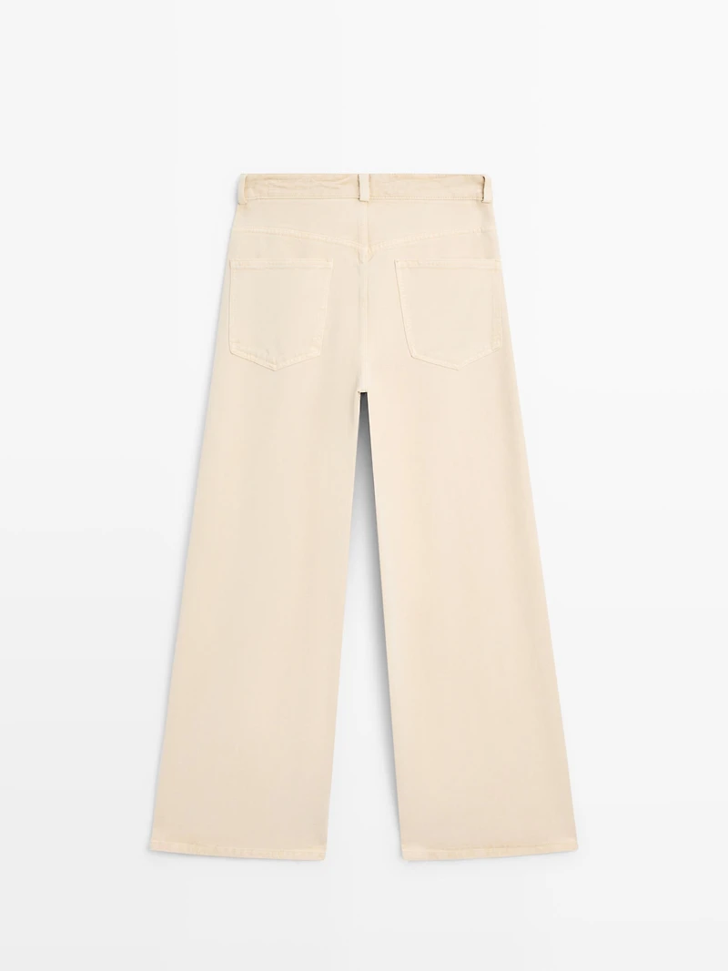 Low-rise wide-leg trousers
