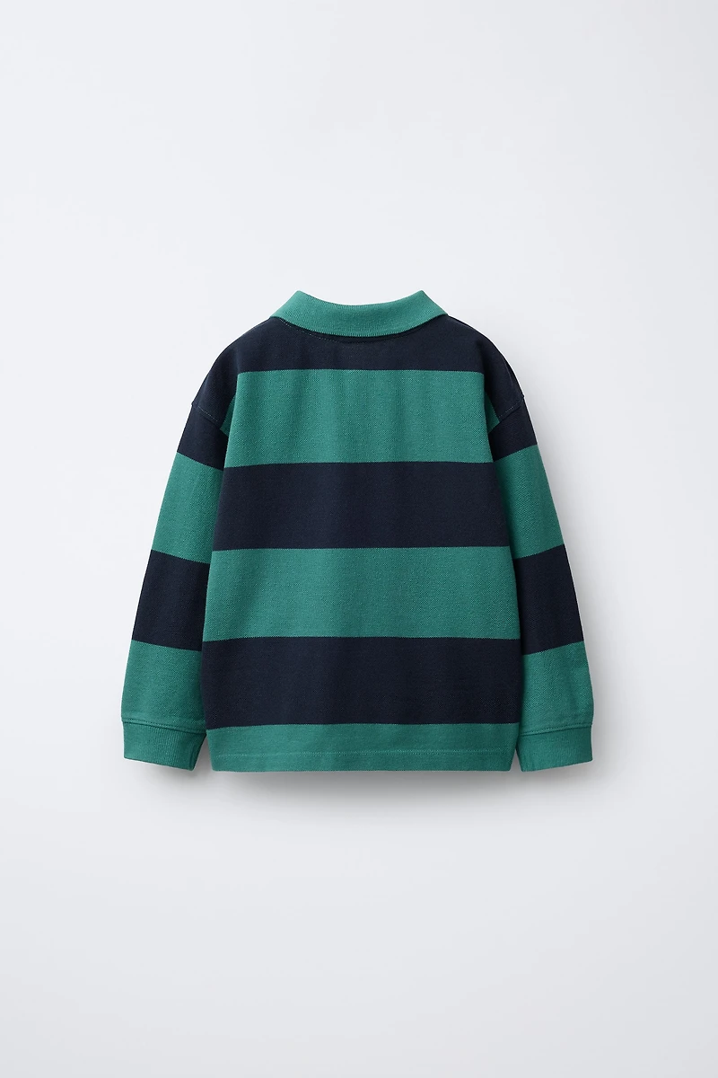 GARMENT DYE STRIPED POLO SHIRT
