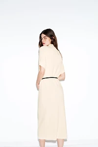 KNIT BELTED DRESS