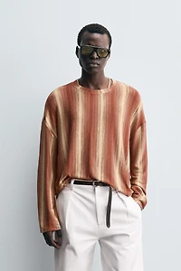 FLOWY STRIPED T-SHIRT