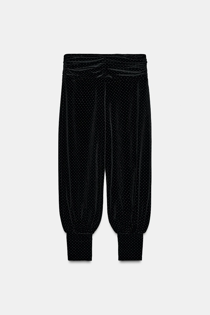 PANTALON BAGGY EN VELOURS BRILLANT